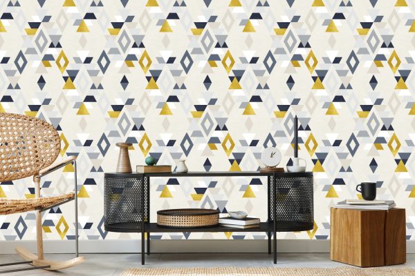 Behang Retro-Stijl Geometrische Patronen - Afbeelding 5