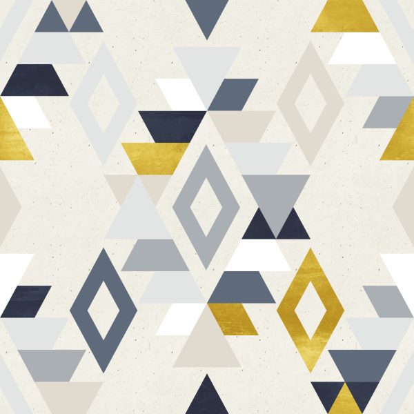 Behang Retro-Stijl Geometrische Patronen - Afbeelding 2