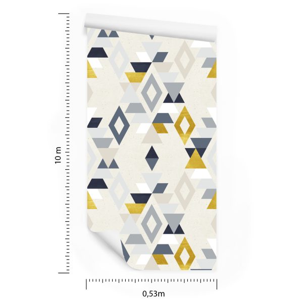 Behang Retro-Stijl Geometrische Patronen - Afbeelding 8
