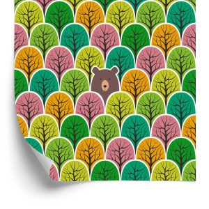 Behang Kleurrijke Bosbomen Voor De Kinderkamer