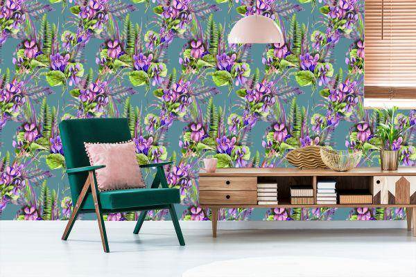 Behang Bloemen, Bladeren - Afbeelding 6