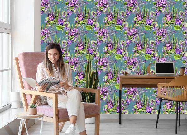 Behang Bloemen, Bladeren - Afbeelding 7