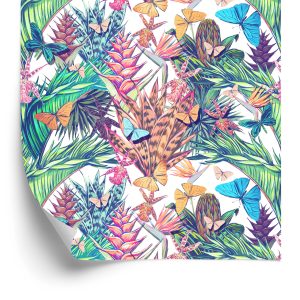 Behang Tropische Planten En Insecten
