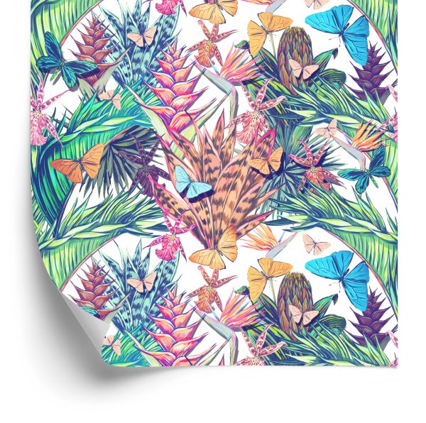 Behang Tropische Planten En Insecten