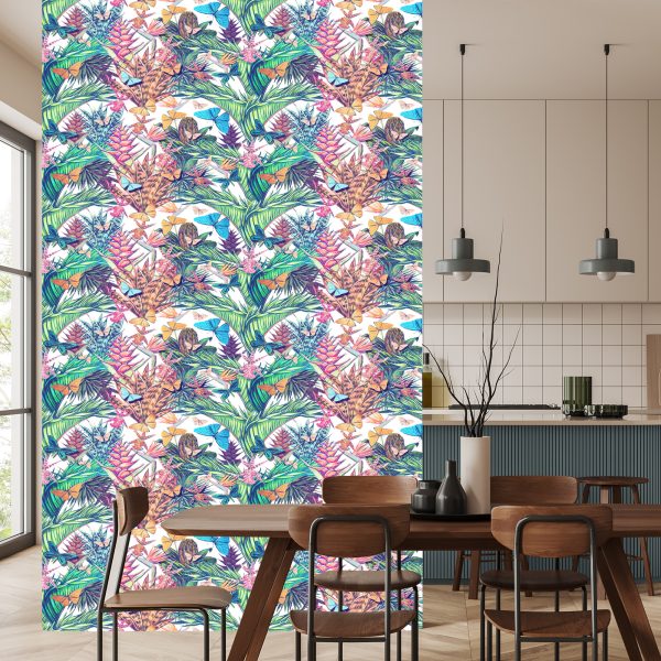 Behang Tropische Planten En Insecten - Afbeelding 4