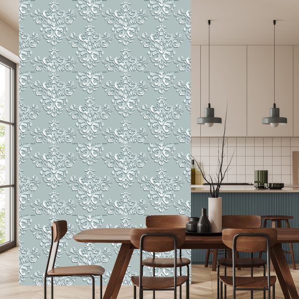 Behang Optische Ornamenten Voor Slaapkamer 3D-Effect - Afbeelding 4