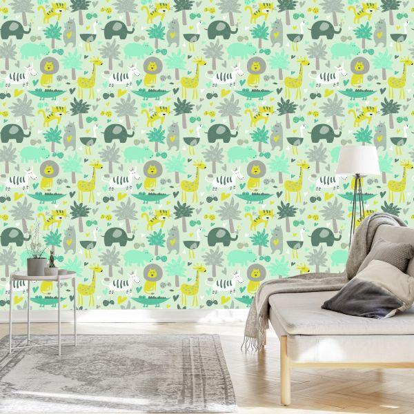 Behang Voor Kinderen - Wilde Dieren - Afbeelding 3