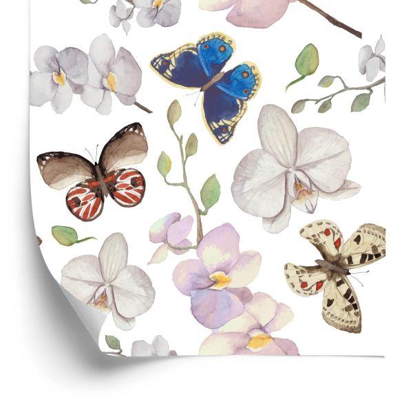Behang Voor Babykamer Vlinders, Bloemen, Planten