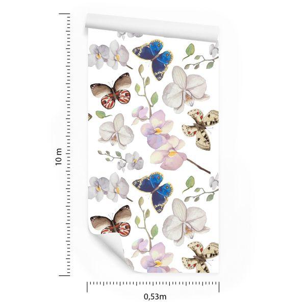 Behang Voor Babykamer Vlinders, Bloemen, Planten - Afbeelding 8