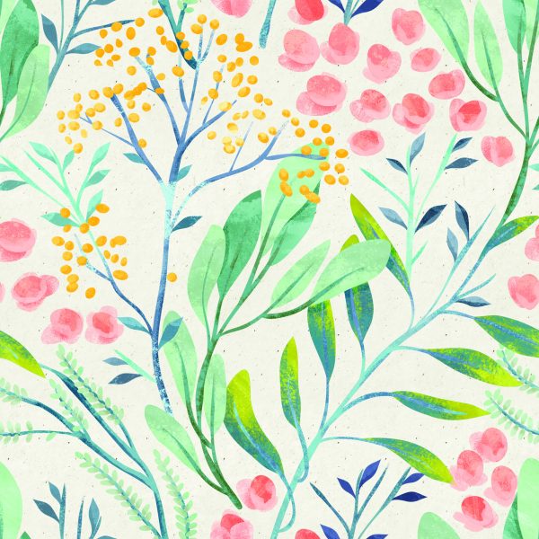 Behang Pastelplanten In Retrostijl - Afbeelding 2