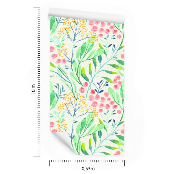 Behang Pastelplanten In Retrostijl - Afbeelding 8