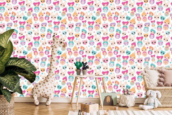 Behang Voor De Kamer Van Babymeisjes, Dieren, Bloemen - Afbeelding 5