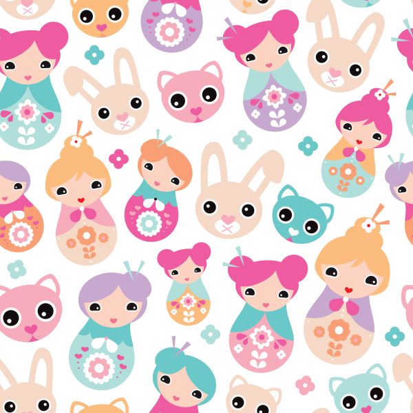 Behang Voor De Kamer Van Babymeisjes, Dieren, Bloemen - Afbeelding 2