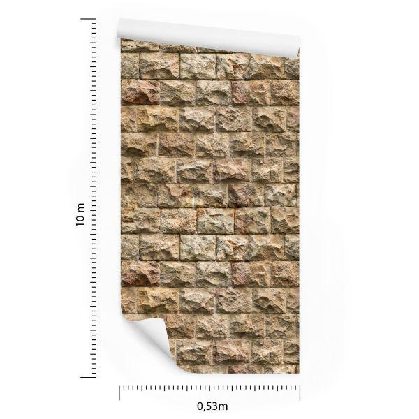 Behang Stenen Muur - 3D-Effect - Afbeelding 8