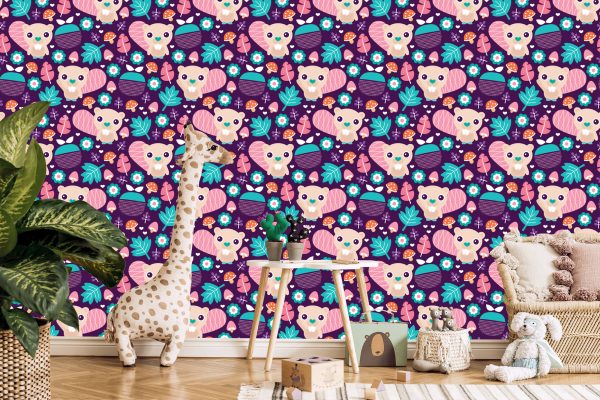 Behang Voor Meisjes, Dieren, Bosbladeren - Afbeelding 5