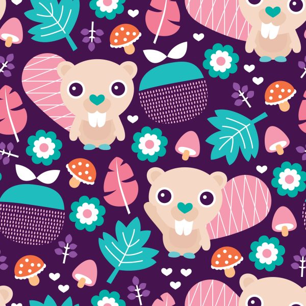Behang Voor Meisjes, Dieren, Bosbladeren - Afbeelding 2