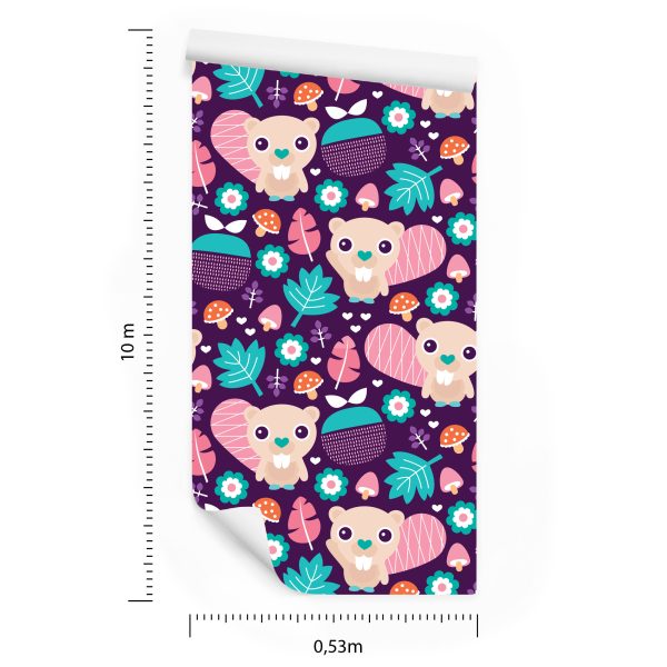 Behang Voor Meisjes, Dieren, Bosbladeren - Afbeelding 8
