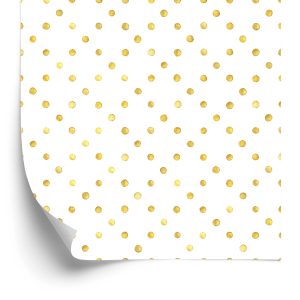 Behang Gele Kleine Stippen