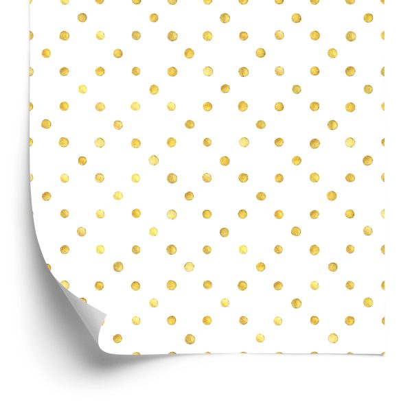 Behang Gele Kleine Stippen