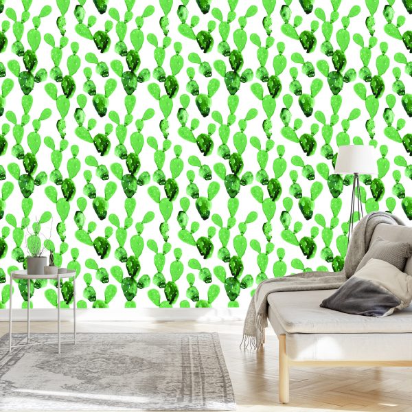 Behang Aquarel Cactusbloemen - Afbeelding 3