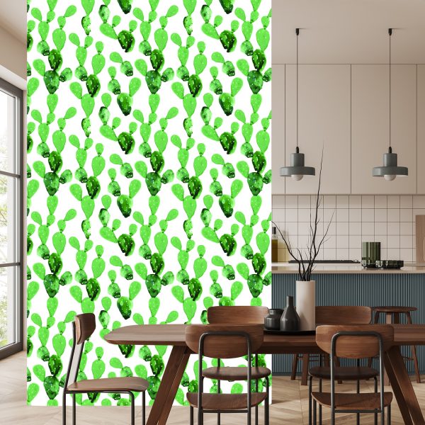Behang Aquarel Cactusbloemen - Afbeelding 4
