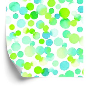 Behang Aquarel Groene Cirkels