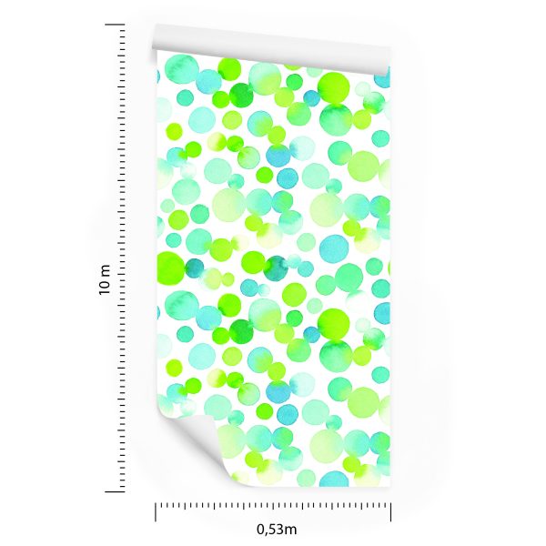 Behang Aquarel Groene Cirkels - Afbeelding 8