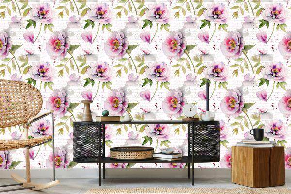 Behang Vintage Pioenen - Afbeelding 5