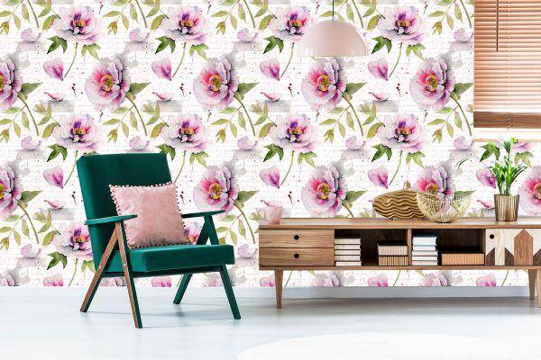 Behang Vintage Pioenen - Afbeelding 6