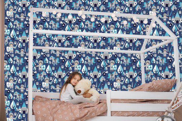 Behang Fairy Tale Knights Paarden Voor De Kinderkamer - Afbeelding 7