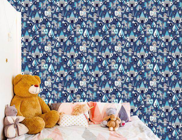 Behang Fairy Tale Knights Paarden Voor De Kinderkamer - Afbeelding 6