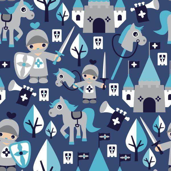 Behang Fairy Tale Knights Paarden Voor De Kinderkamer - Afbeelding 2