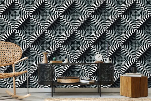 Behang Geometrische 3D-Dieptevierkanten Voor Woonkamer - Afbeelding 5