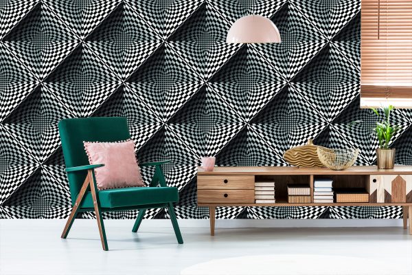 Behang Geometrische 3D-Dieptevierkanten Voor Woonkamer - Afbeelding 6