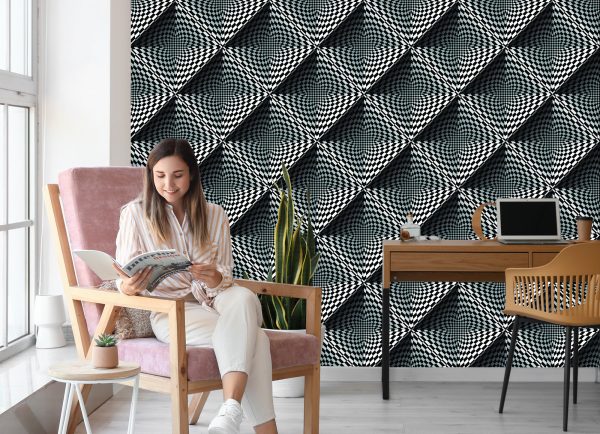 Behang Geometrische 3D-Dieptevierkanten Voor Woonkamer - Afbeelding 7
