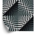 Behang Geometrische 3D-Dieptevierkanten Voor Woonkamer