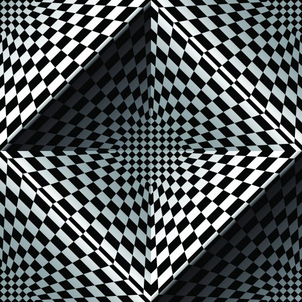 Behang Geometrische 3D-Dieptevierkanten Voor Woonkamer - Afbeelding 2