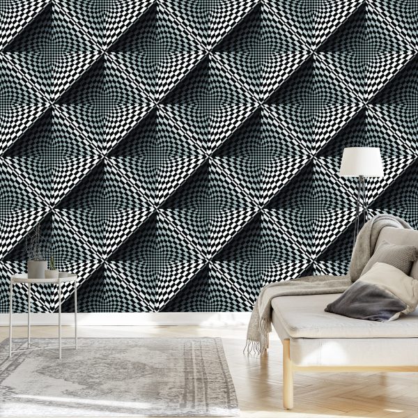 Behang Geometrische 3D-Dieptevierkanten Voor Woonkamer - Afbeelding 3