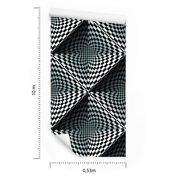 Behang Geometrische 3D-Dieptevierkanten Voor Woonkamer - Afbeelding 8
