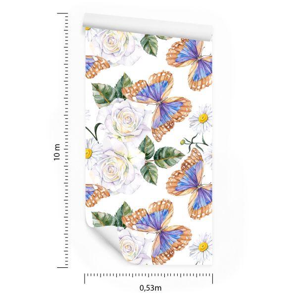 Behang Voor Keukenrozen, Bloemen, Groen, Vlinders - Afbeelding 8