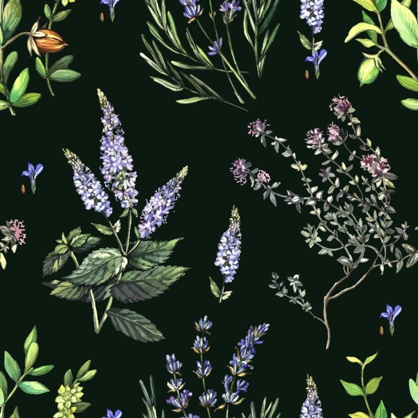 Behang Lavendel Bloemen - Afbeelding 2