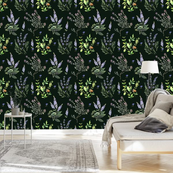 Behang Lavendel Bloemen - Afbeelding 3