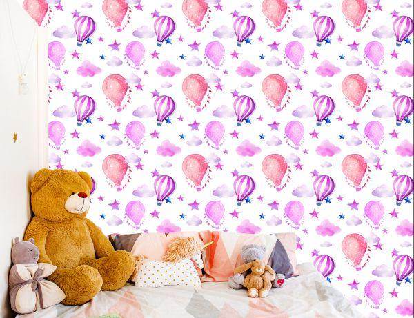 Behang Kinderkamer Met Ballonnen, Ster, Wolken - Afbeelding 6