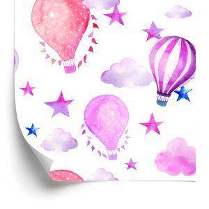 Behang Kinderkamer Met Ballonnen, Ster, Wolken