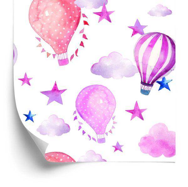 Behang Kinderkamer Met Ballonnen, Ster, Wolken