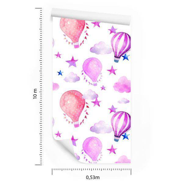 Behang Kinderkamer Met Ballonnen, Ster, Wolken - Afbeelding 8