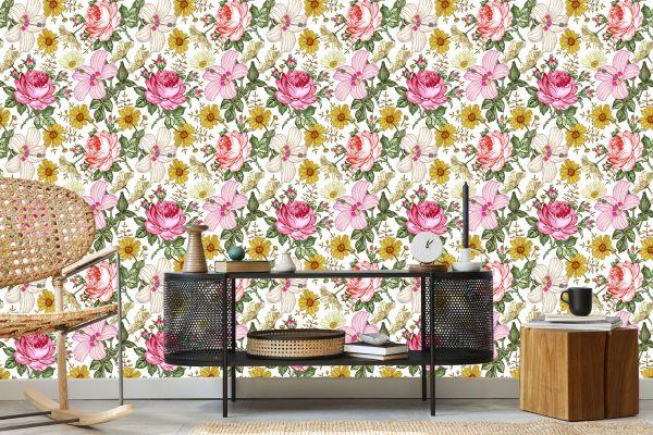 Behang Voor De Slaapkamer Met Bloemen - Afbeelding 5