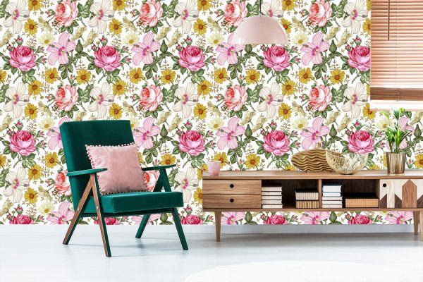 Behang Voor De Slaapkamer Met Bloemen - Afbeelding 6