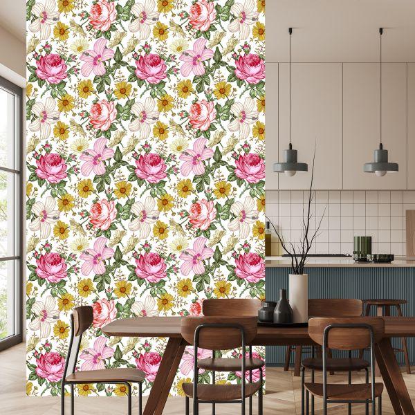 Behang Voor De Slaapkamer Met Bloemen - Afbeelding 4