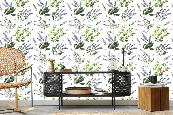 Behang Lavendel Bloemen - Afbeelding 5